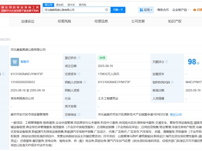 河北唐廊高速公路公司登記成立 注冊資本約17.96億