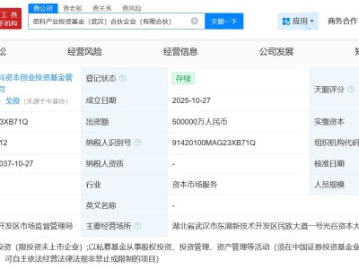中國信科集團等在武漢成立產業投資基金 出資額50億