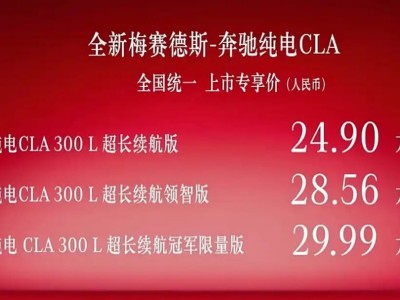 全新梅賽德斯-奔馳純電CLA登場,866公里續(xù)航+L2+智駕開啟電動新篇