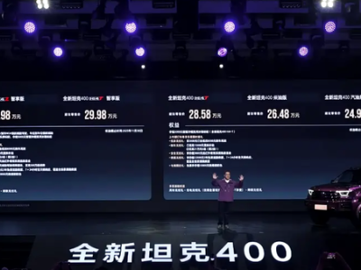 硬核與舒適兼得!24.98萬起新款坦克400上市,智駕動力雙升級