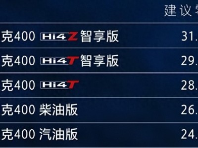 坦克全新400攜5款車(chē)型登場(chǎng),24.98萬(wàn)起售,外觀內(nèi)飾動(dòng)力全面升級(jí)