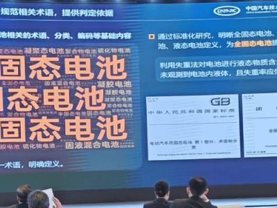 中汽研牽頭制定電池新國標:半固態電池明確定義 固液混合電池走向規范