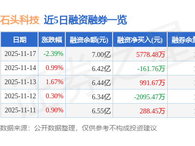 石頭科技11月17日股價下跌 主力資金逆勢凈流入超1500萬元 資金流向引關注