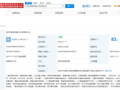 洲明科技、智譜AI等成立智顯機(jī)器人公司 注冊(cè)資本5000萬(wàn)