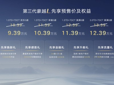 新款吉利豪越L 11月27日上市!新增1.5T動力,多座椅布局滿足多樣需求