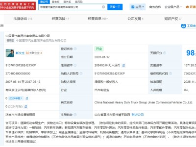 中國(guó)重汽濟(jì)南商用車公司增資至20.8億  增幅約11.4%