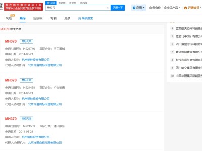 MH370商標申請均已被駁回