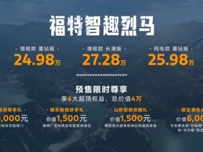 福特智趣烈馬：以十二項同級唯一，開啟全場景戶外生活新體驗