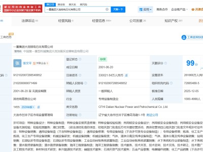 中國一重旗下大連核電石化公司增資至33億 增幅約17%