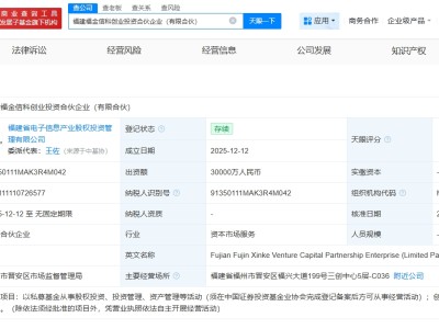 星網銳捷、合力泰等在福建成立創投合伙企業 出資額3億