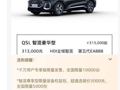 全新奧迪Q5L預(yù)售31.3萬起，降價升配能否守住豪華SUV門檻？